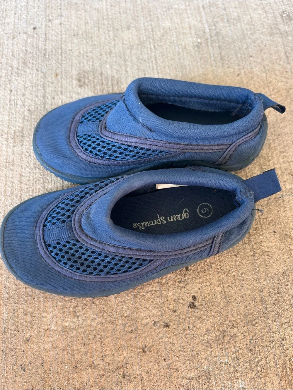 Kids Navy Slip-On Mesh Water Shoes for Active Play